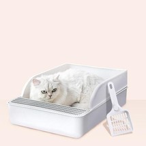 Sleek And Stylish Large Semi-Enclosed Plastic Cat Litter Box - £30.91 GBP+