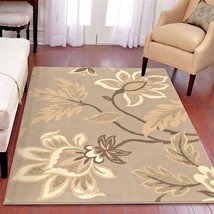 Rugs Area Rugs Carpets 8X10 Area Rug Modern Large Grey Floral Big Gray 5x7 Rugs - £85.74 GBP+
