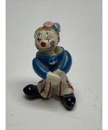 Ceramic Circus Clown Handpainted Flower Hat Figurine Collectible KG - $184.44 MXN