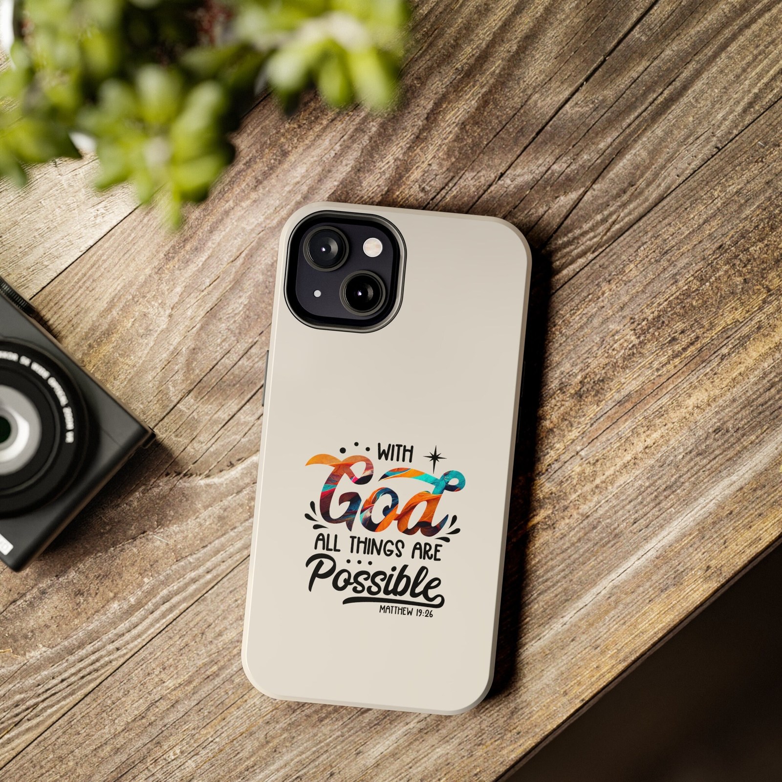 With God All Things Are Possible Bible iPhone Cell Phone Case - Apple iP... - $24.00