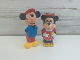 Vintage Micky Mouse Bath Toy And Minnie Mouse Bubble Container 1986  - £15.22 GBP