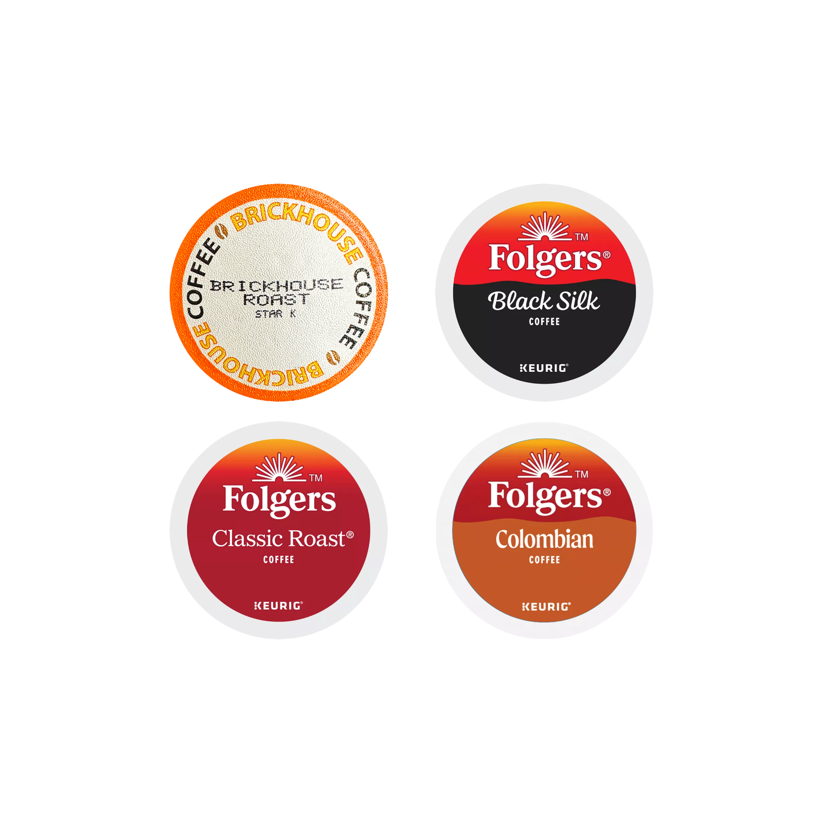 Variety Pack Coffee Pods, 32 Ct – Brickhouse Roast &amp; Folgers Blends Asso... - $34.99