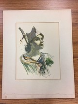 VIntage Marker Drawing of Woman Soldier with Rifle by Sim XXXVI - £15.19 GBP