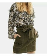 SIZE 2 Free People Women&#39;s Splendor in The Grass Skirt, Army, Green BNWTS - $24.99