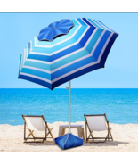 8 FT Large Beach Umbrella – Windproof Level 7, Tilt Adjustable,UPF 50+ S... - $98.16 CAD
