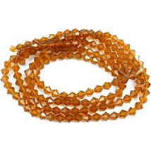 Bicone Faceted Fire Polished Chinese Crystal Beads Topaz 6mm 4 Strands - £7.49 GBP