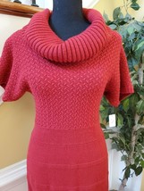 Limited Red Sweater Dress With Cowl Neck Size Medium - £20.91 GBP