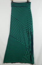 Green Envelope Blue Striped Women Casual Maxi Skirt Small - £11.78 GBP
