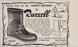 1956 Print Ad Russell Zephyr Boots with Zipper in Back Berlin,Wisconsin - £6.94 GBP