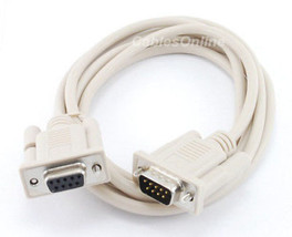 10 Ft. Db9 Male To Female Serial Extension Cable S-3010 - £13.61 GBP