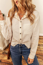 Stripes Chest Pocket Crinkled Shirt - £19.12 GBP