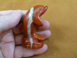 (Y-DOL-JU-710) red Jasper DOLPHIN Porpoise gemstone carving love dolphin... - £13.99 GBP