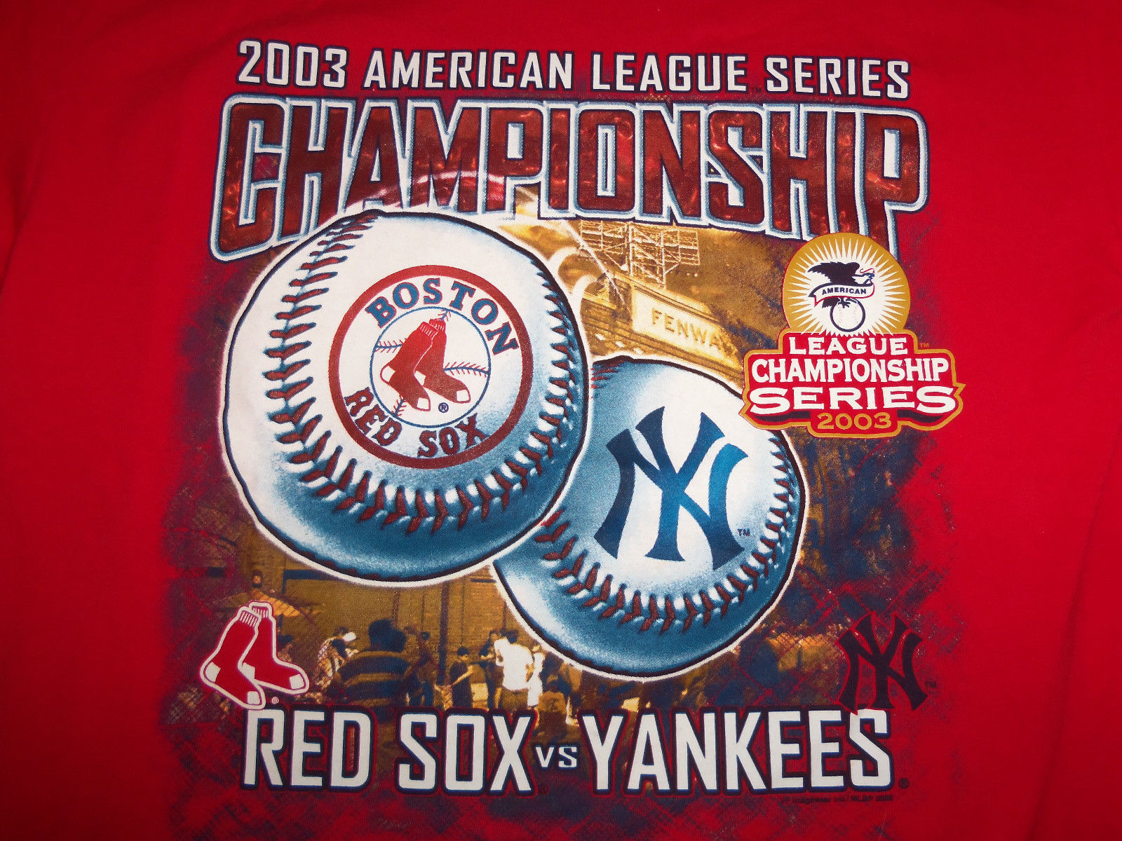 Primary image for MLB 2003 Championship New York Yankees Baseball Team Red T Shirt M