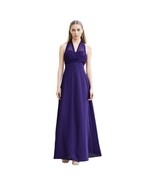 David&#39;s Bridal Plum Bridesmaid Prom Halter floor Length Dress Size 2 - $54.45