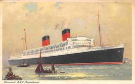 RMS Mauretania Cunard Line Ocean Liner Ship 1956 postcard - $6.44
