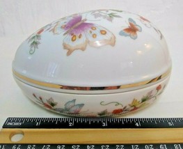 Avon 1974 Butterfly Fantasy Porcelain Treasure Egg 22K Gold Trim New  - £9.45 GBP