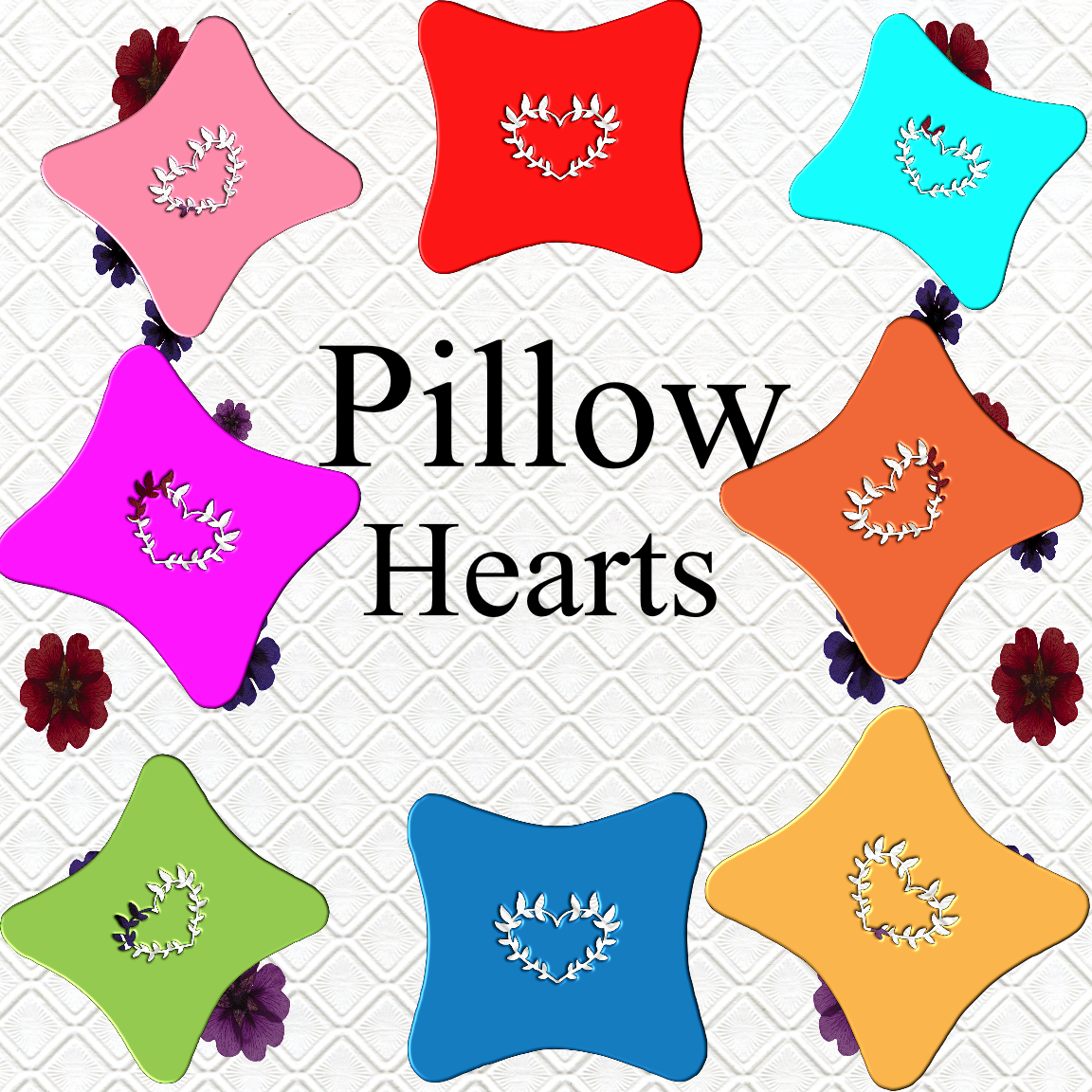Color Pillows8-Digital Clipart-Art Clip-Heart-Gift Cards-Banner-Gift Tag... - $1.99