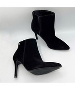 Vizzano Black Suede/Velvet Ankle Bootie Size 8 Pointed Toe, Stiletto Heel - $458.01 MXN