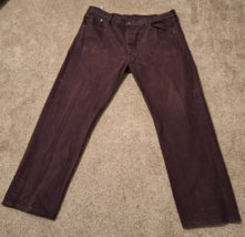 Levis 501 Jeans Mens 38x31 Purple Plum Button Fly Straight Leg Denim - £16.40 GBP