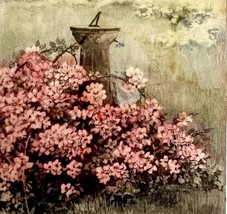 Sundial Pink Flowers Victorian Greeting Card Postcard 1900s PCBG11B - $28.02 CAD