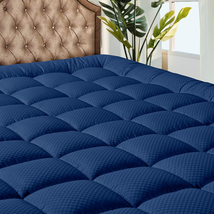 Quilted Mattress Pad Cooling Soft Bed Matress Topper Cover Fitted Deep Pocket - £48.37 GBP+