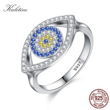 Blue Evil Eye Ring 925 Silver Sterling Rings For Women Lucky Big Turkish Eyes Ch - £18.58 GBP