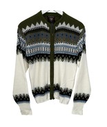 Vintage Puritan Ski Lift Mens Cardigan Sweater Zip Size 40/M Fair Isle G... - £39.27 GBP