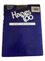 Vtg Hanes Too Day Sheers Sheer Sandalfoot Style 117 Size AB Barely Black NIP - £8.87 GBP