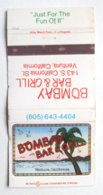 Bombay Bar &amp; Grill - Ventura, California Restaurant 30 Strike Matchbook Cover CA - £1.37 GBP