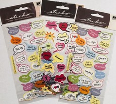 Scrapbooking Stickers Sticko Quotes 3 Pack Lot Embellishments - £6.39 GBP