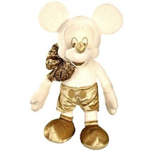 Mickey Mouse Christmas Holiday Disney Store Limited Edition Cream Gold Plush 23&quot; - £54.92 GBP
