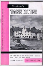 Scotland Take Note Magazine Tourist Board November 1966 30 Pages - $3.60