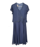JKara Beaded Full Length Dusty Blue Gown Mother of Bride Women&#39;s Sz 14P ... - £42.98 GBP