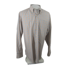 Peter Millar Men Dress Shirt long sleeve XL check plaid p2p 26&quot;  Button ... - £27.68 GBP