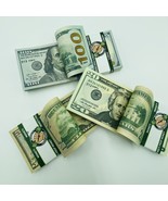 100 Pcs Mix 100,$50,$20 Prop Money Double Sided Full Print  Dollar  Stack  - £15.73 GBP