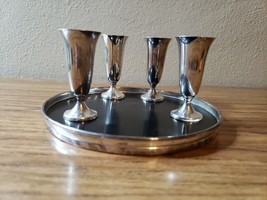 4 Gorham Sterling Silver Cordial Cups Mini Goblet 951 With Trivitray  - £202.07 GBP