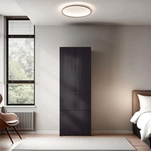 FM Furniture Tolleson 3-Door Wardrobe - 4 Shelves, Wenge Storage Armoire - €225,99 EUR