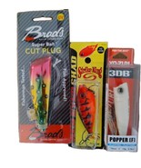New Lot 3 Vtg Strike King  Red Eye Shad Cut Plug Floating Popper   (#101) - $445.06 MXN