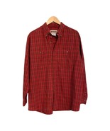 Wrangler Rugged Wear Mens Button Down Shirt Red Plaid Size XL Long Sleeve - $254.62 MXN