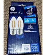 GE Reveal LED Light Bulbs, 60 Watt Eqv, HD+ Light, Decorative Bulbs, Med... - £6.71 GBP