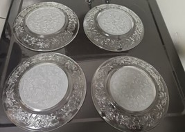 Princess House FANTASIA 10&quot; Dinner Plates w/ Frosted Center ~ Set of 4 - £15.82 GBP