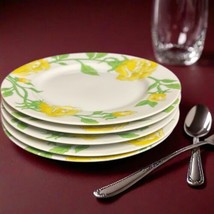 Fitz &amp; Floyd Yellow Rose 5-Salad Plates Ceramic Dessert Appetizer Dinner... - £38.68 GBP