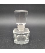 Vintage Thick Blocked Hexagonal Wedge Clear Glass Perfume Bottle - $222.52 MXN