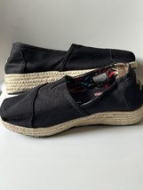 Skechers Bobs Espadrille Wedge Sneaker Size 6.5M Shoe Black Slip On Memory Foam - £19.88 GBP