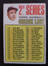 1967 Topps #103 2nd Series Unmarked Check List Mickey Mantle Baseball - £8.49 GBP