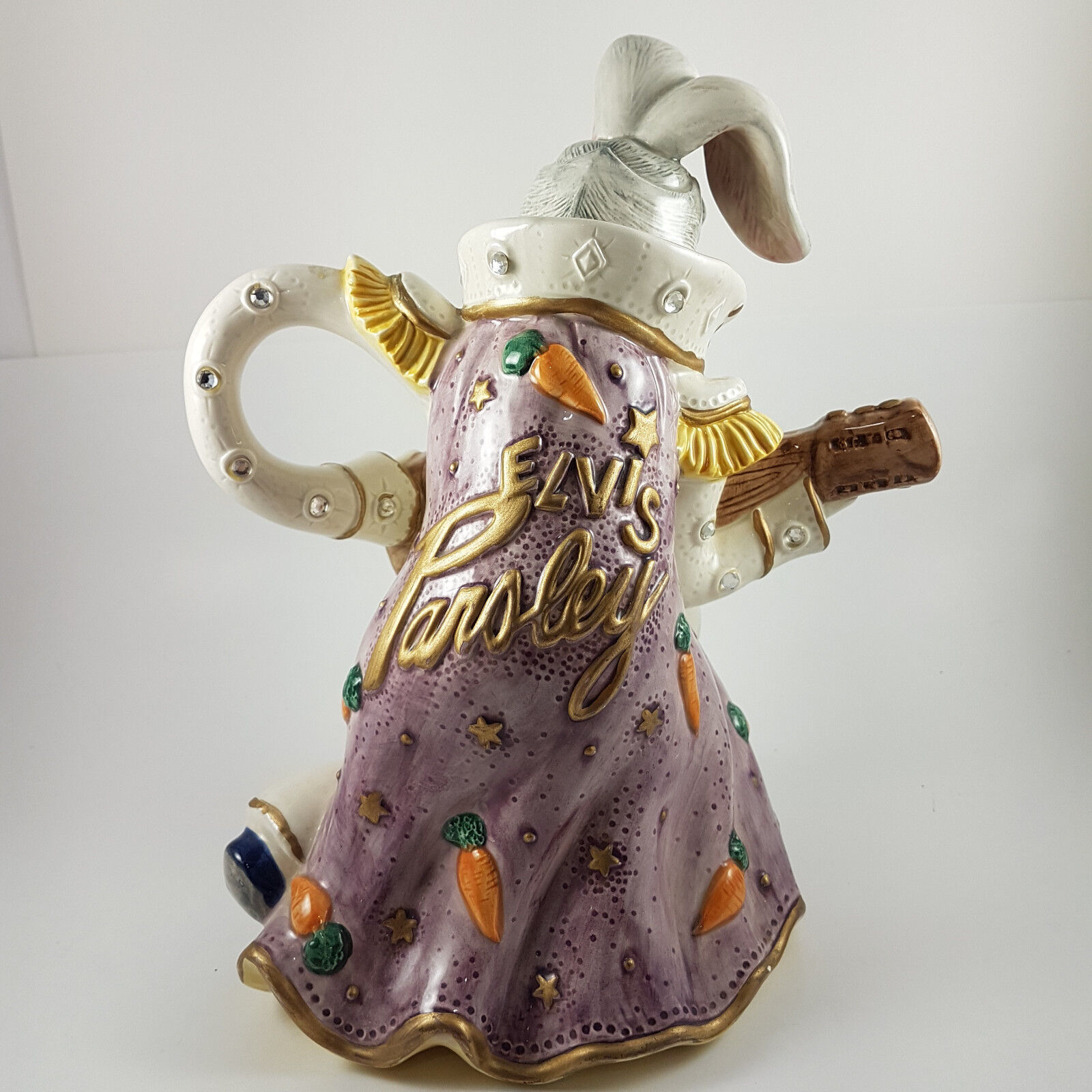 Fitz & Floyd RARE Elvis Presley Bunny Rabbit Ceramic Water Pitcher Large Vintage - £169.83 GBP