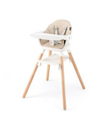 6 in 1 Convertible Highchair with Safety Harness and Removable Tray-Beig... - $125.65