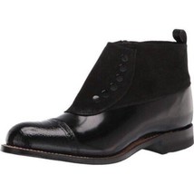 Stacy Adams Madison Side Zip Demi Boot Suede Leather 00083-001 Black Spats. image 2