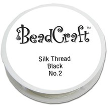 Silk Beading Thread, Round Spool, Black, Size 5, Item No. 68.214 - £11.37 GBP