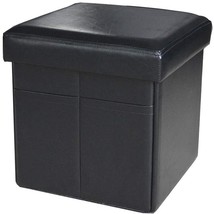 Faux Leather Storage Ottoman Bench Footrest Stool Ottoman Bench 15&quot;X15&quot;X15&quot; - $29.99